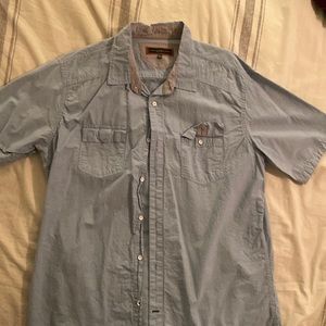 Short sleeved collared shirt.